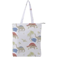 Dinosaur Animal Art Pattern Double Zip Up Tote Bag