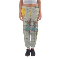 World Map Vintage Women s Jogger Sweatpants