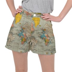 World Map Vintage Ripstop Shorts by BangZart