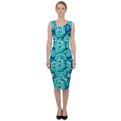 Happy Florals  Giving  Peace Ornate In Green Sleeveless Pencil Dress by pepitasart