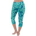 Happy Florals  Giving  Peace Ornate In Green Lightweight Velour Capri Yoga Leggings View4