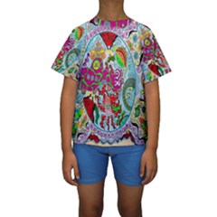 Supersonic Volcanic Splash Kids  Short Sleeve Swimwear by chellerayartisans