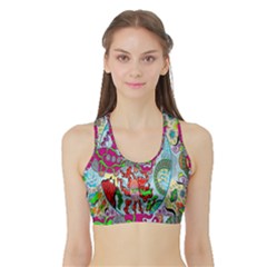 Supersonic Volcanic Splash Sports Bra With Border by chellerayartisans