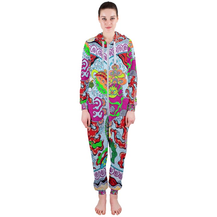 Supersonic volcanic splash Hooded Jumpsuit (Ladies) 