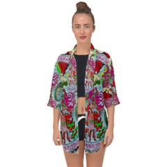 Supersonic Volcanic Splash Open Front Chiffon Kimono by chellerayartisans