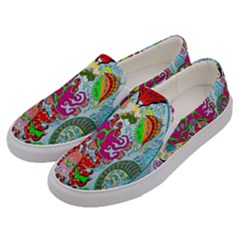 Supersonic Volcanic Splash Men s Canvas Slip Ons by chellerayartisans