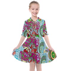 Supersonic Volcanic Splash Kids  All Frills Chiffon Dress by chellerayartisans