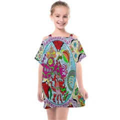 Supersonic Volcanic Splash Kids  One Piece Chiffon Dress by chellerayartisans