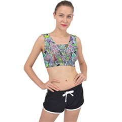 Supersonic Volcanic Mushroom Power V-back Sports Bra by chellerayartisans