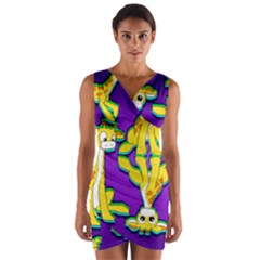 Jeff Print Wrap Front Bodycon Dress by AuroraMountainFashion