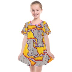 Yellow Marie Print Kids  Smock Dress