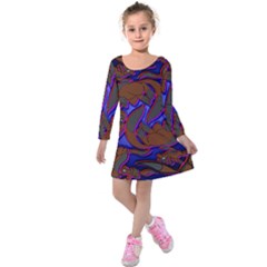 Roy Print Kids  Long Sleeve Velvet Dress by AuroraMountainFashion