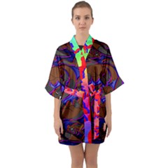 Roy Print Quarter Sleeve Kimono Robe by AuroraMountainFashion