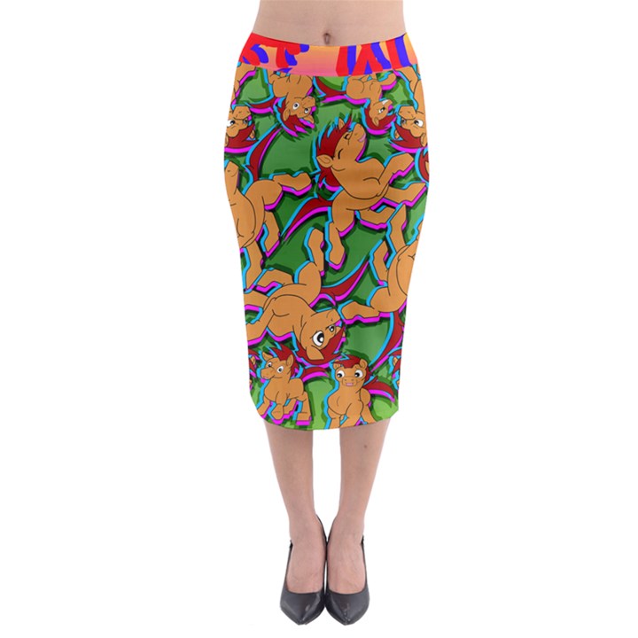 Chess Print Midi Pencil Skirt