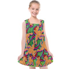 Chess Print Kids  Cross Back Dress by AuroraMountainFashion