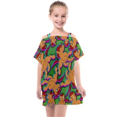 Chess Print Kids  One Piece Chiffon Dress by AuroraMountainFashion