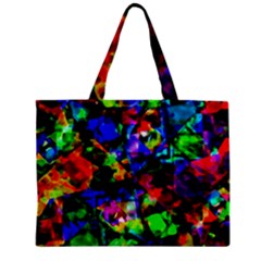 Multicolored Abstract Print Zipper Mini Tote Bag by dflcprintsclothing