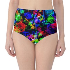 Multicolored Abstract Print Classic High-waist Bikini Bottoms by dflcprintsclothing