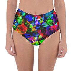 Multicolored Abstract Print Reversible High-waist Bikini Bottoms by dflcprintsclothing