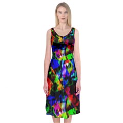 Multicolored Abstract Print Midi Sleeveless Dress by dflcprintsclothing