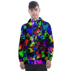 Multicolored Abstract Print Men s Front Pocket Pullover Windbreaker by dflcprintsclothing