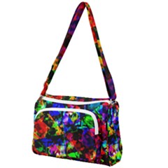 Multicolored Abstract Print Front Pocket Crossbody Bag