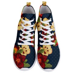 All Good Things - Floral Pattern Men s Lightweight High Top Sneakers by WensdaiAmbrose