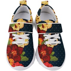 All Good Things - Floral Pattern Kids  Velcro Strap Shoes