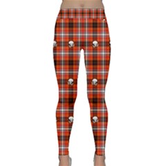 Plaid - Red With Skulls Classic Yoga Leggings by WensdaiAmbrose