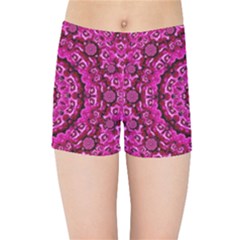 Happy Florals  Giving  Peace And Great Feelings Kids  Sports Shorts