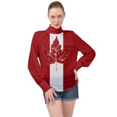 Cool Canada Shirts High Neck Long Sleeve Chiffon Top by CanadaSouvenirs