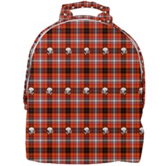 Plaid - Red With Skulls Mini Full Print Backpack by WensdaiAmbrose