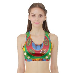 Turkmenistan National Emblem, 2000-2003 Sports Bra With Border by abbeyz71