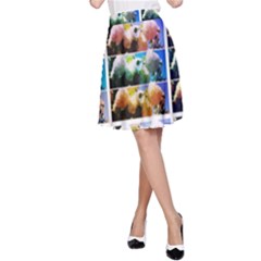 Twenty-seven Snowball Branch Collage A-line Skirt by okhismakingart