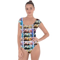 Twenty-seven Snowball Branch Collage Short Sleeve Leotard 