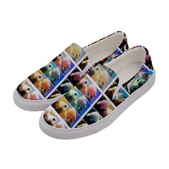 Twenty-seven Snowball Branch Collage Women s Canvas Slip Ons