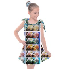 Twenty-seven Snowball Branch Collage Kids  Tie Up Tunic Dress