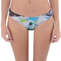 Faded Snowball Branch Collage (ii) Reversible Hipster Bikini Bottoms