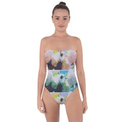 Faded Snowball Branch Collage (II) Tie Back One Piece Swimsuit