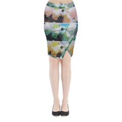 Faded Snowball Branch Collage (ii) Midi Wrap Pencil Skirt by okhismakingart