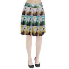 Faded Snowball Branch Collage (ii) Pleated Skirt by okhismakingart