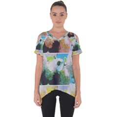 Faded Snowball Branch Collage (ii) Cut Out Side Drop Tee by okhismakingart