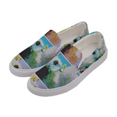 Faded Snowball Branch Collage (ii) Women s Canvas Slip Ons by okhismakingart