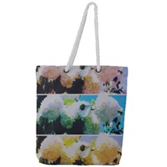 Faded Snowball Branch Collage (ii) Full Print Rope Handle Tote (large) by okhismakingart