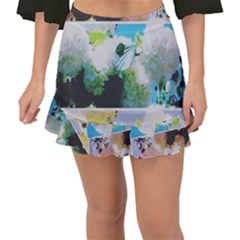 Faded Snowball Branch Collage (II) Fishtail Mini Chiffon Skirt