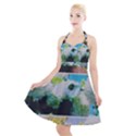 Faded Snowball Branch Collage (II) Halter Party Swing Dress  View1