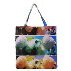 Bright Snowball Branch Collage (III) Grocery Tote Bag