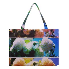 Bright Snowball Branch Collage (iii) Medium Tote Bag by okhismakingart