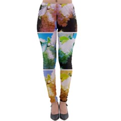 Bright Snowball Branch Collage (iii) Lightweight Velour Leggings