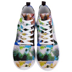 Bright Snowball Branch Collage (iii) Men s Lightweight High Top Sneakers by okhismakingart